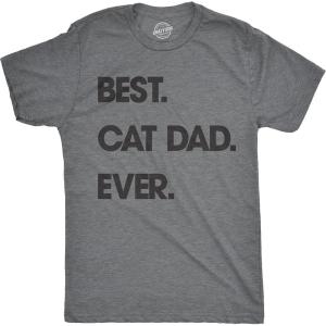 Mens Best Cat Dad Ever T Shirt Funny Fathers Day Kitty Sarcastic Saying Novelty(Light Heather Grey – Cat Dad)