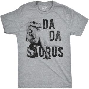 Mens Dadasaurus Trex T Shirt Funny Father’s Day Dinosaur Papa Graphic Novelty Tee(Dark Heather Grey)