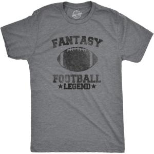 Mens Fantasy Football Legend Funny T Shirt Season Novelty Graphic Dad Gameday(Dark Heather Grey)