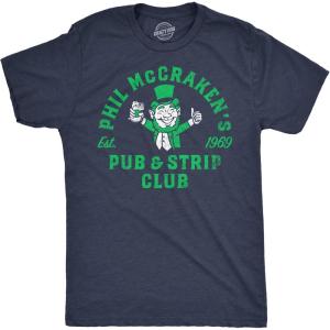 Mens Funny T Shirts Phil McCrackens Pub and Strip Club Sarcastic St Patricks Day Tee(Heather Navy – Phil Mccrackens)