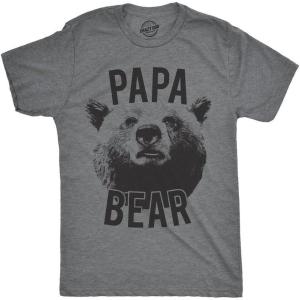 Mens Papa Bear T Shirt Funny Fathers Day Idea for Dad Papa Hilarious Husband(Dark Heather Grey)