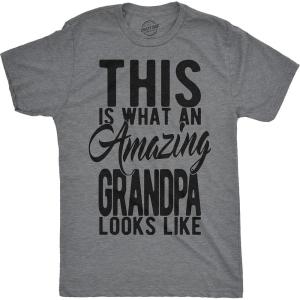 Mens This is What an Amazing Grandpa Looks Like T Shirt Funny Family Tee for Guys(Dark Heather Grey)