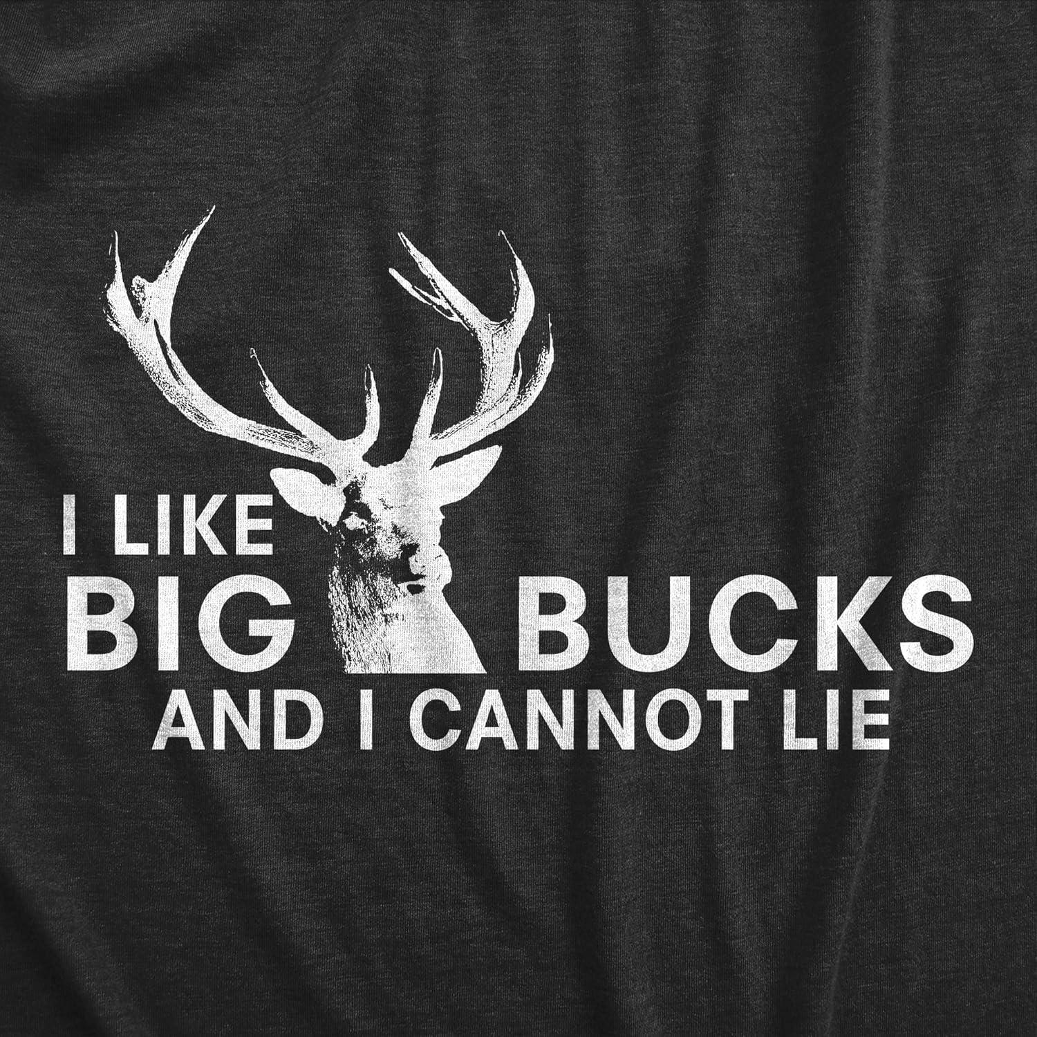 imageCrazy Dog Mens I Like Big Bucks and I Cannot Lie T Shirt Funny Hunting TeeBlack