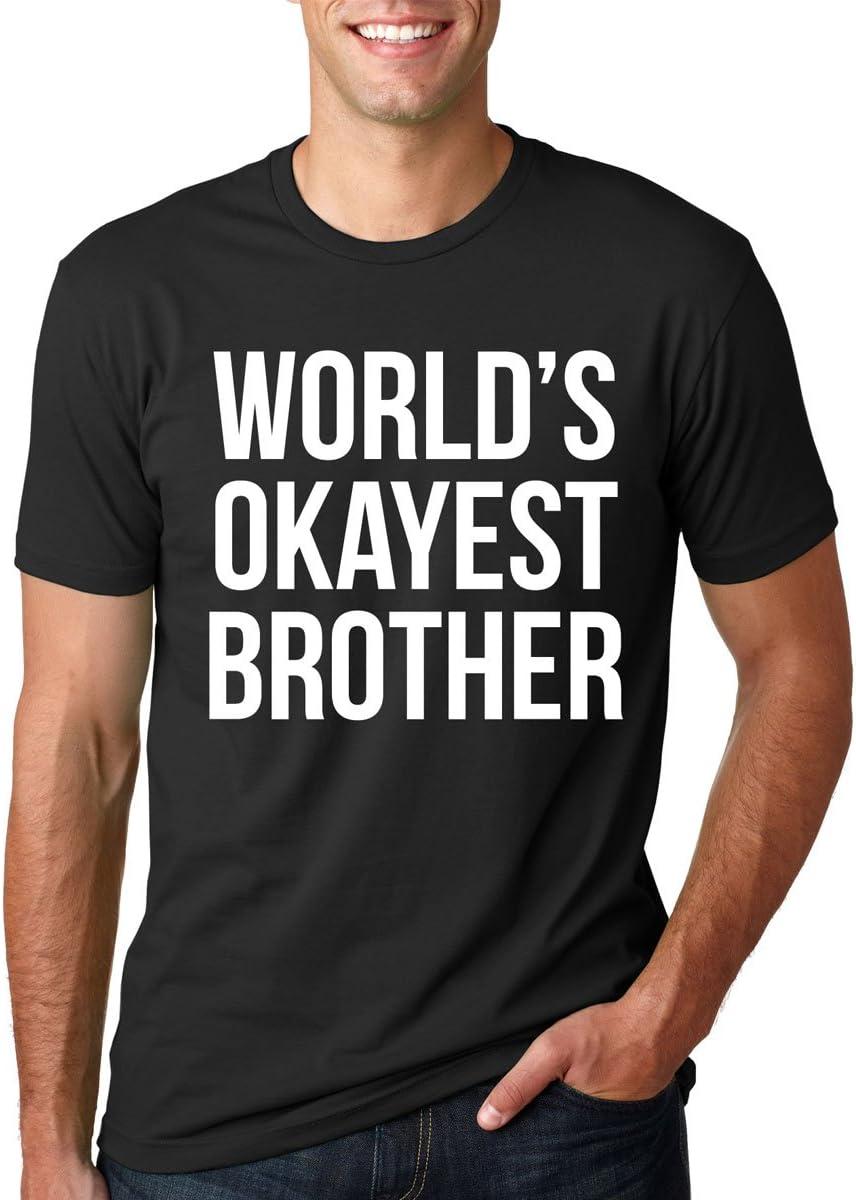 imageCrazy Dog Mens T Shirt Worlds Okayest Brother Sarcastic Humor Sibling TeeBlack