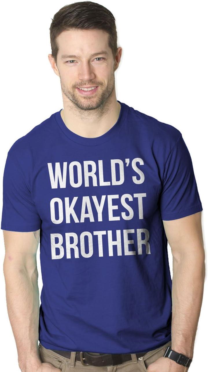 imageCrazy Dog Mens T Shirt Worlds Okayest Brother Sarcastic Humor Sibling TeeHeather Royal