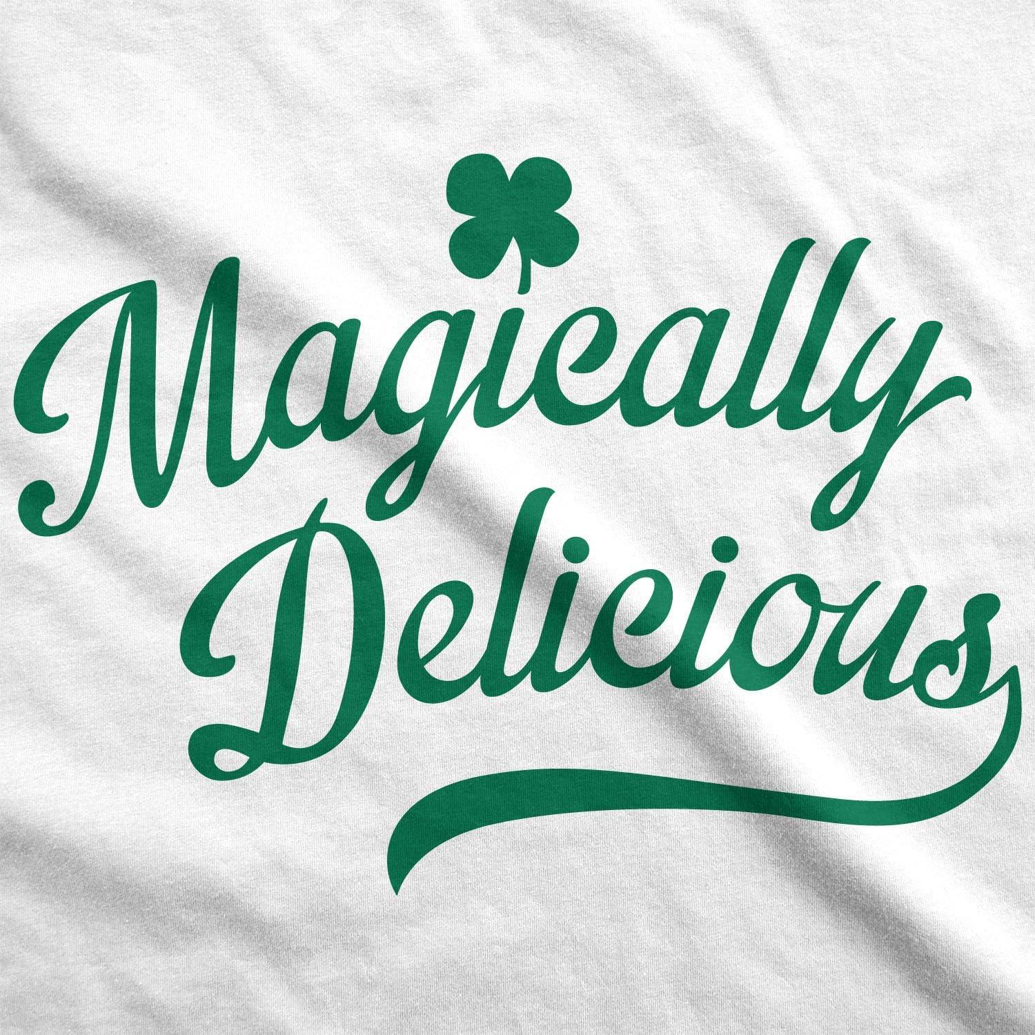imageMagically Delicious St Patricks Day Shirt Funny Irish Tee Mens Lucky Clover Novelty GraphicWhite