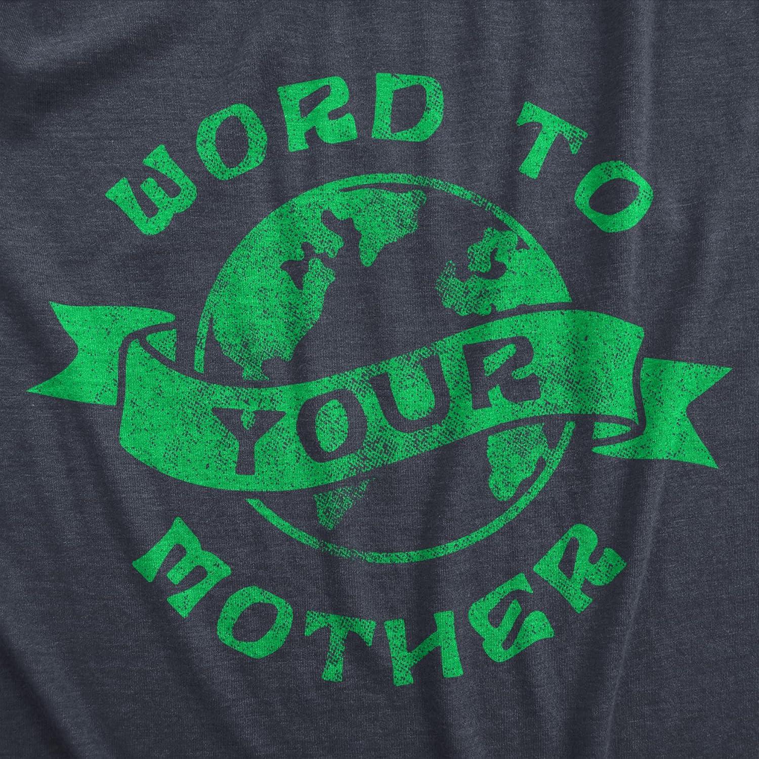imageMens Earth Day T Shirts Funny Green Environmental Graphic Novelty Recycling Tees for GuysHeather Navy Word Mother