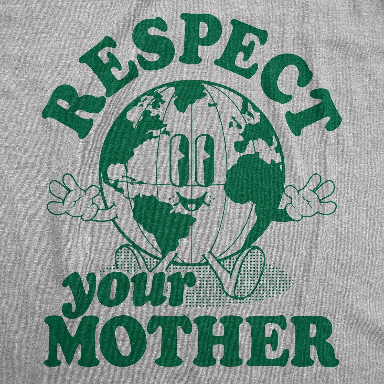 imageMens Earth Day T Shirts Funny Green Environmental Graphic Novelty Recycling Tees for GuysLight Heather Grey Respect Mother