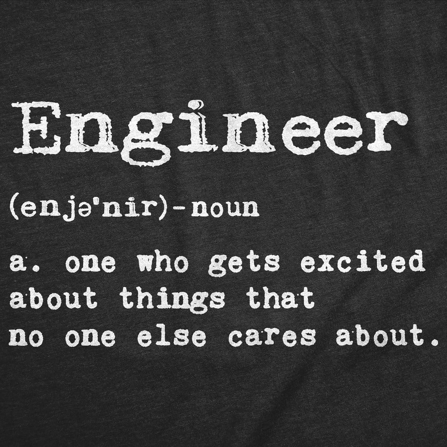 imageMens Engineer Definition Tshirt Funny Sarcastic Science TeeHeather Black