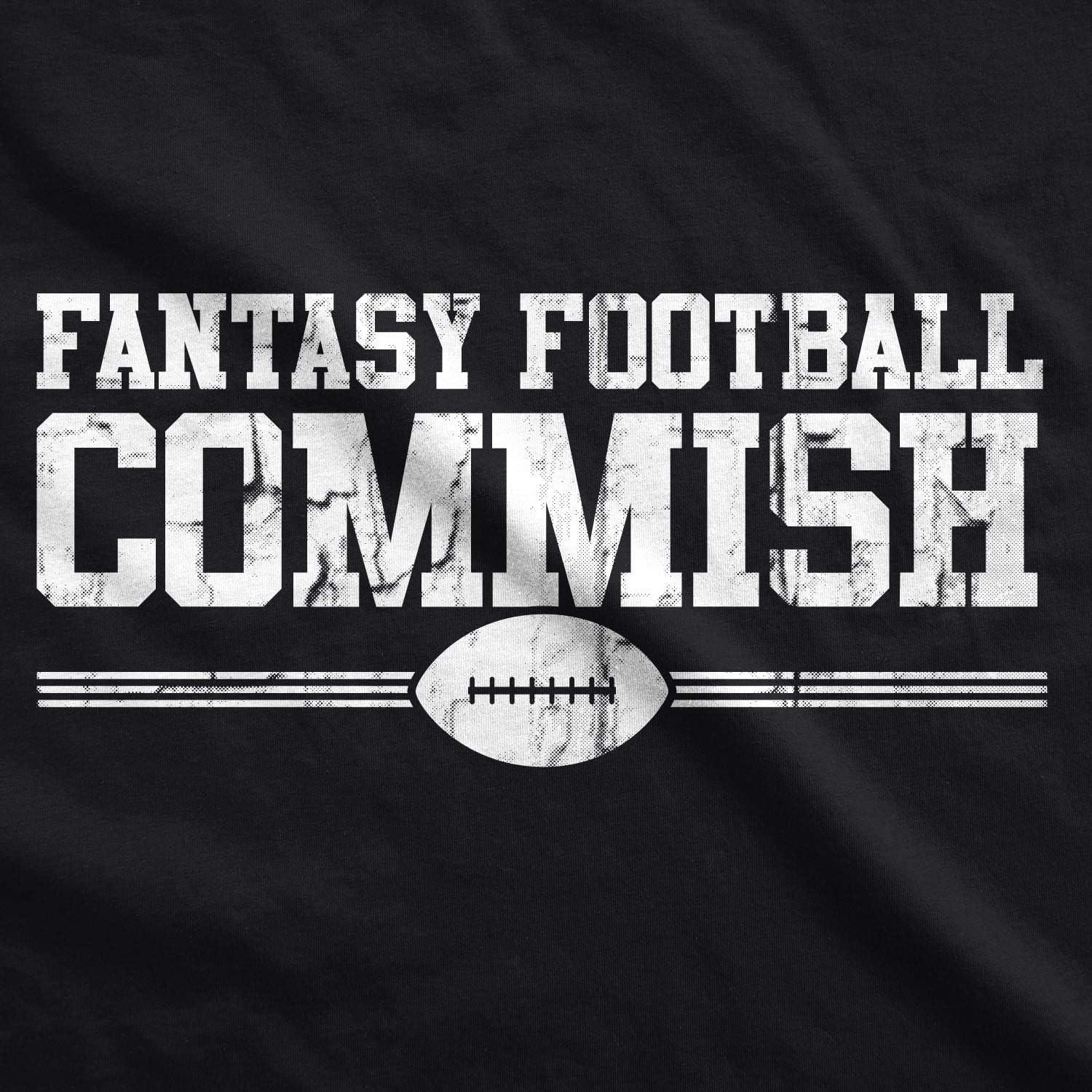imageMens Fantasy Football Commish T Shirt Funny Gift for Dad Game Day Graphic CoolBlack