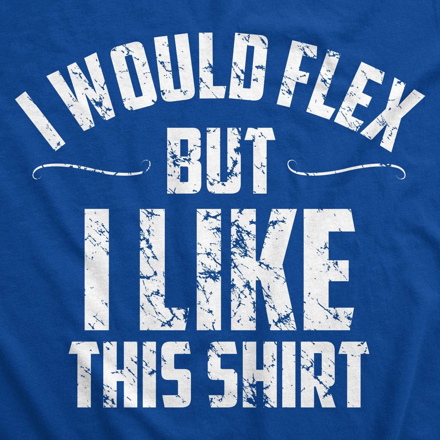 imageMens I Would Flex But I Like This Shirt Funny Adult Working Out Gym Tee for GuysHeather Royal