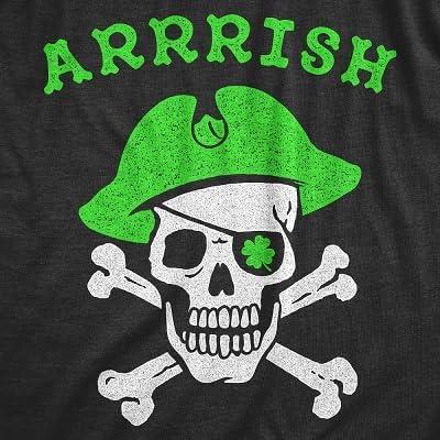 imageWomens Arrrish T Shirt Funny Saint Patricks Day Irish Pirate St Patty Humor TeeHeather Black