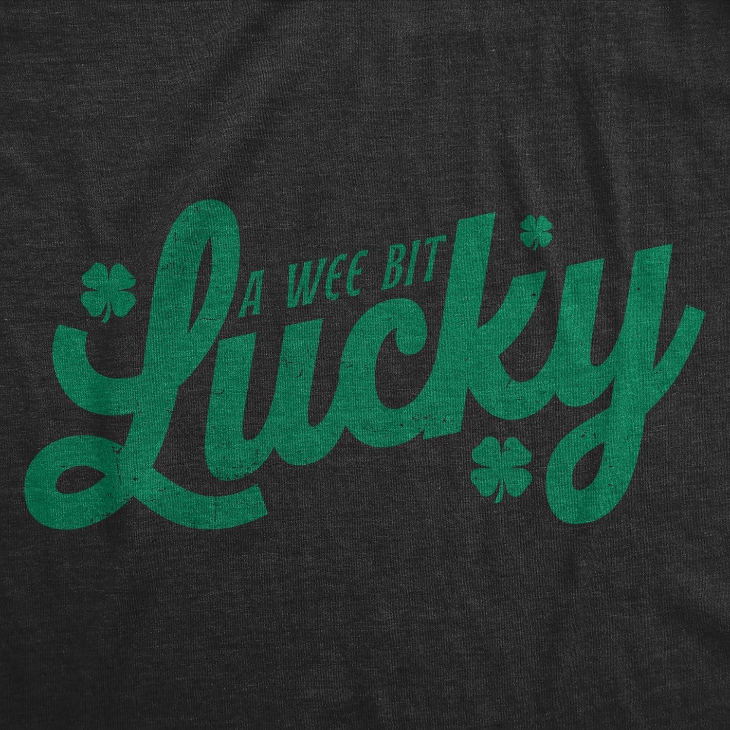 imageWomens Funny T Shirts A Wee Bit Lucky Sarcastic St Patricks Day Graphic Tee for Ladies