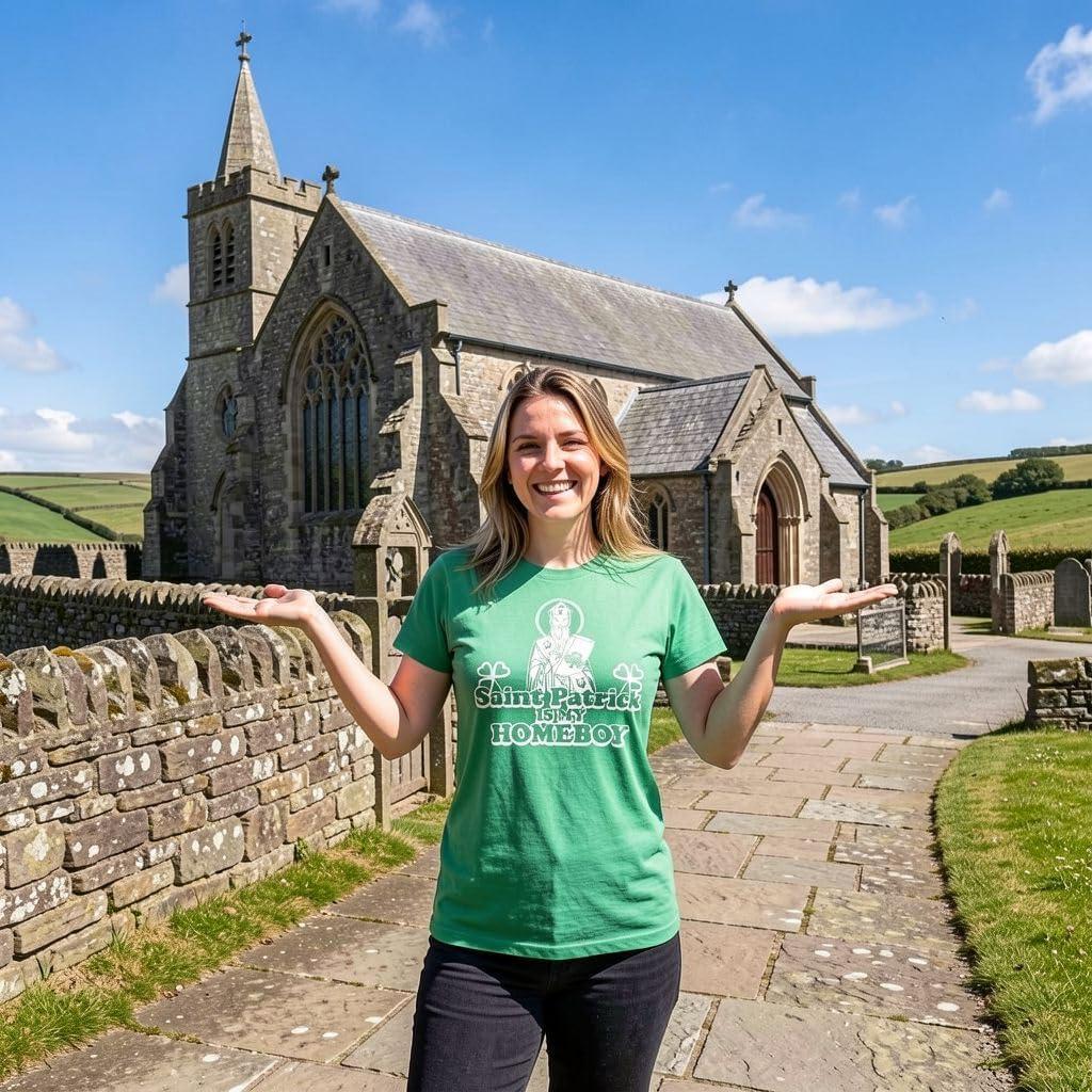 imageWomens Saint Patrick is My Homeboy Tee Funny St Patty Day Cool Novelty T ShirtGreen