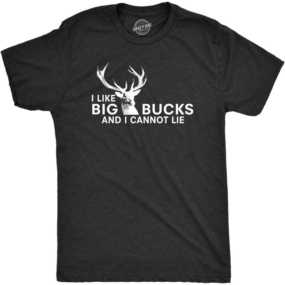 imageCrazy Dog Mens I Like Big Bucks and I Cannot Lie T Shirt Funny Hunting TeeBlack