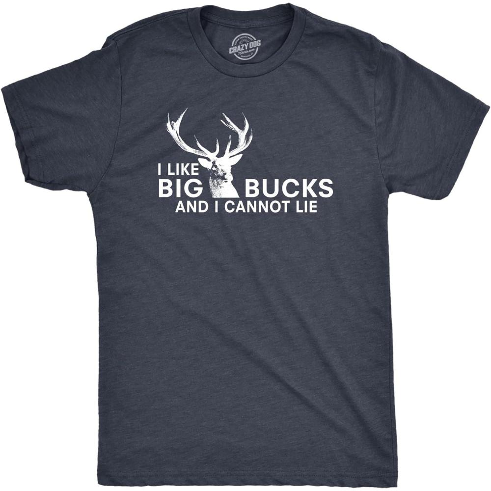 imageCrazy Dog Mens I Like Big Bucks and I Cannot Lie T Shirt Funny Hunting TeeNavy