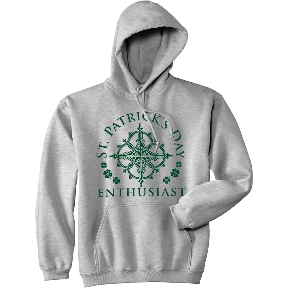 imageCrazy Dog TShirts St Patricks Day Enthusiast Hoodie Funny St Patricks Day Parade St Patty Celtic Graphic SweatshirtLight Heather Grey Stpat