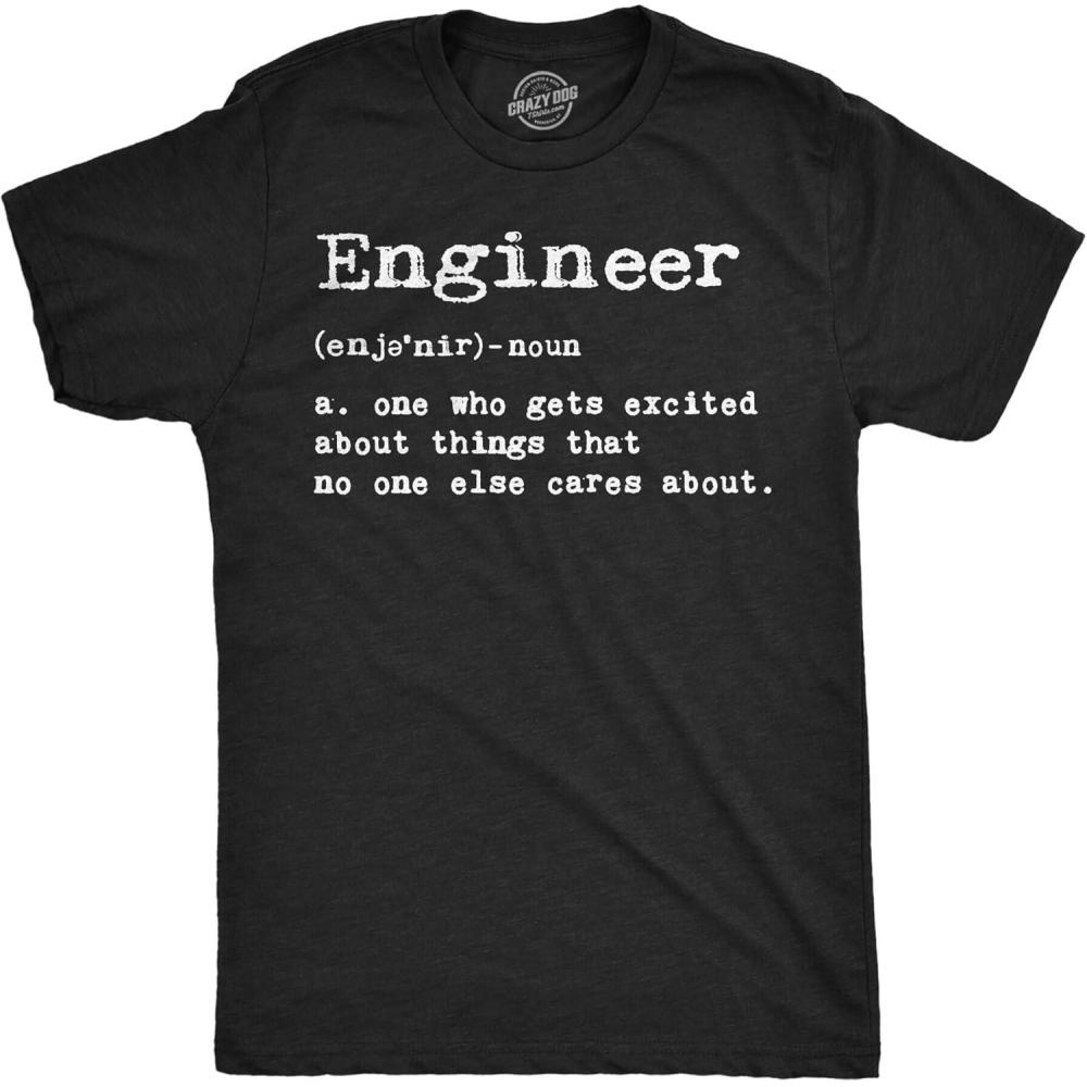 imageMens Engineer Definition Tshirt Funny Sarcastic Science TeeHeather Black