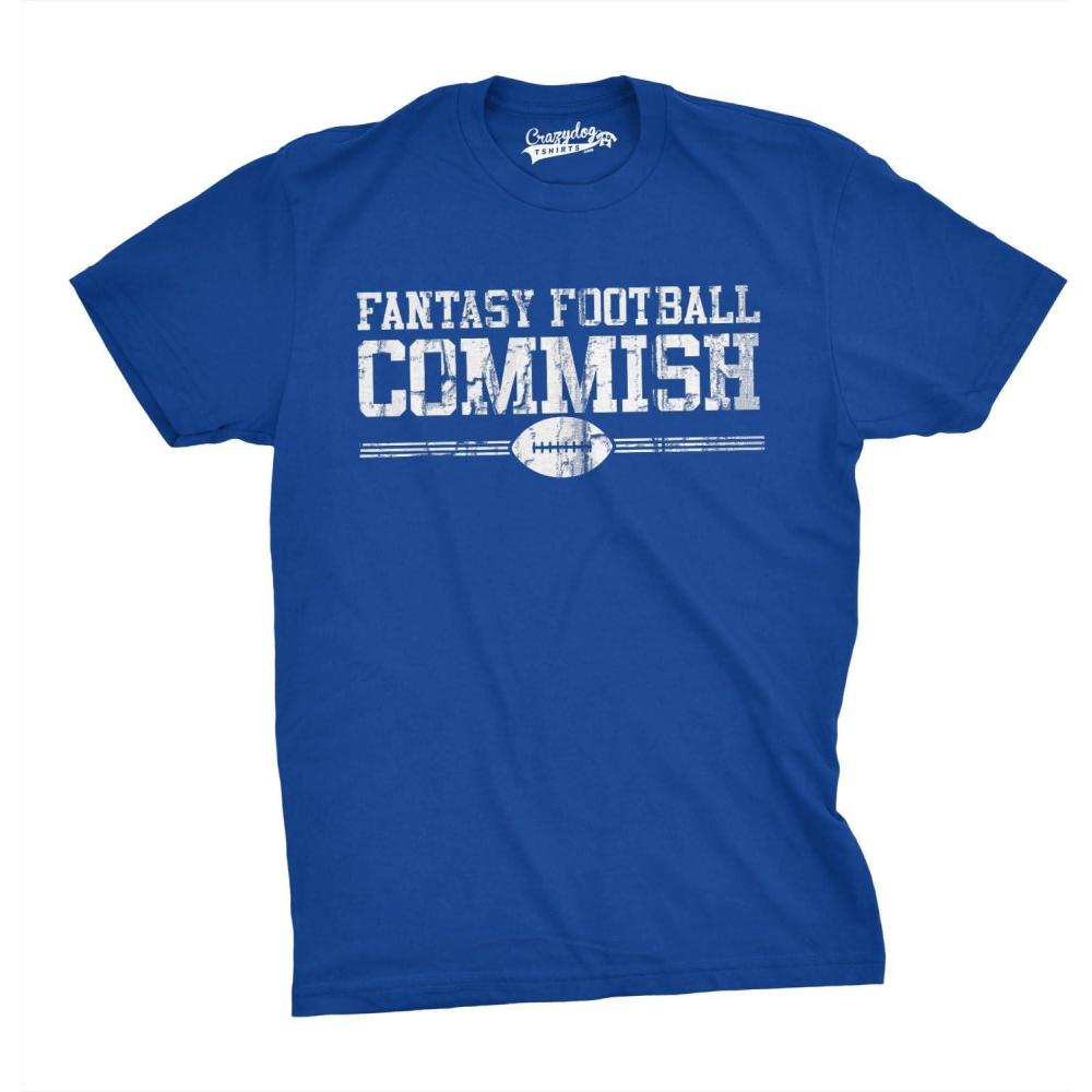 imageMens Fantasy Football Commish T Shirt Funny Gift for Dad Game Day Graphic CoolHeather Royal