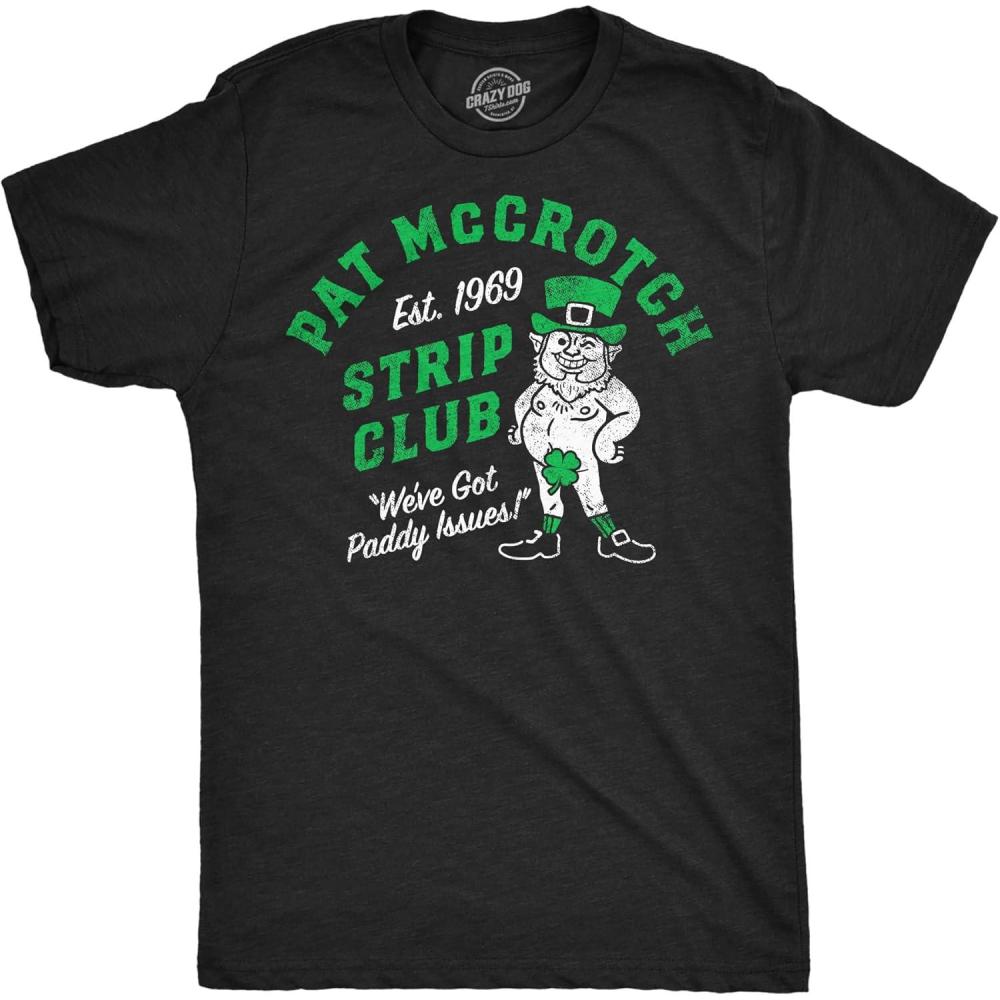 imageMens Funny T Shirts Pat McCrotch Strip Club Sarcastic St Patricks Day Novelty Adult Tee for Men