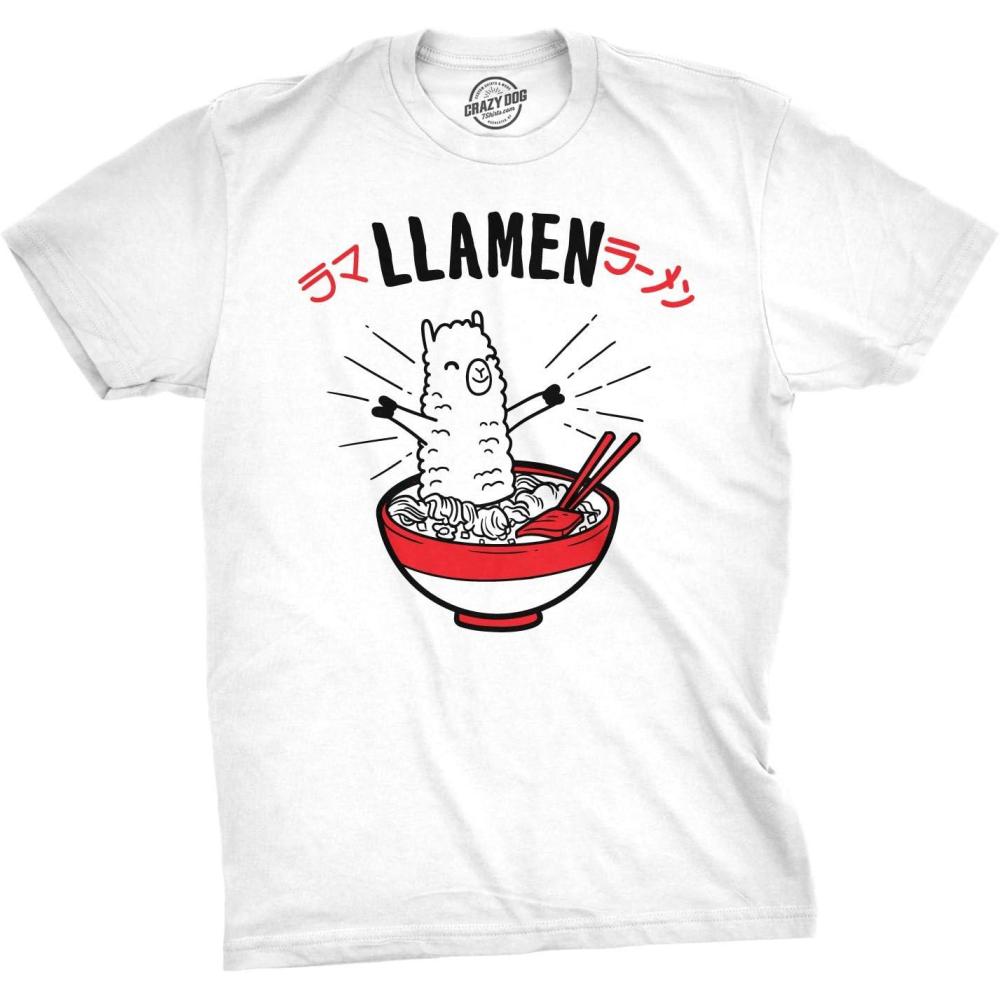 imageMens Llamen Funny Llama T Shirt Hilarious Gift for Foodie Hilarious SayingsWhite