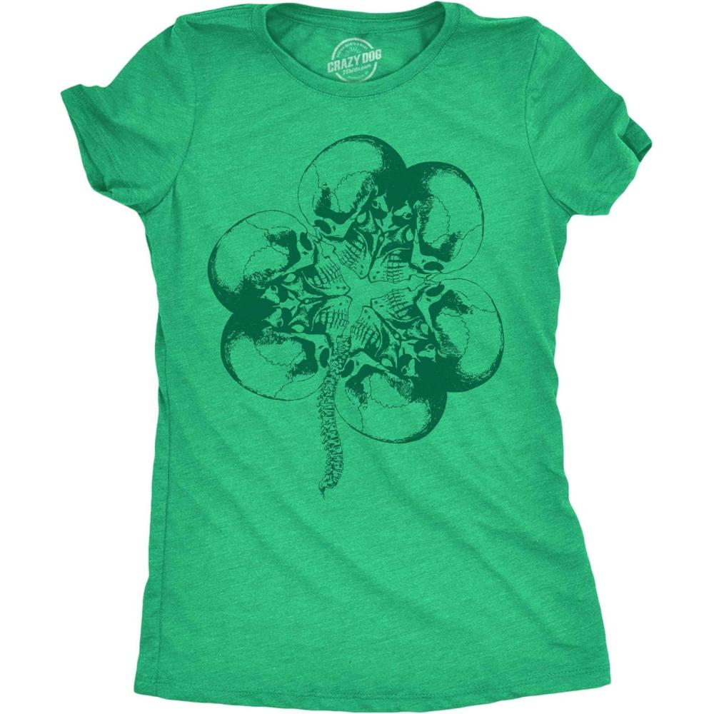 imageWomens Funny T Shirts Bone Shamrock Sarcastic St Patricks Day Tee for Ladies