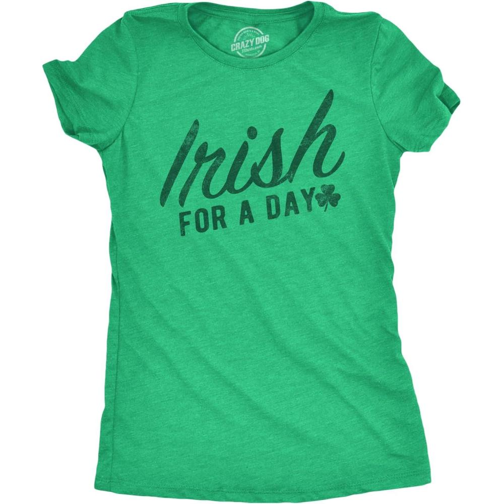 imageWomens Funny T Shirts Irish for A Day Sarcastic St Patricks Day Novelty Tee for Ladies