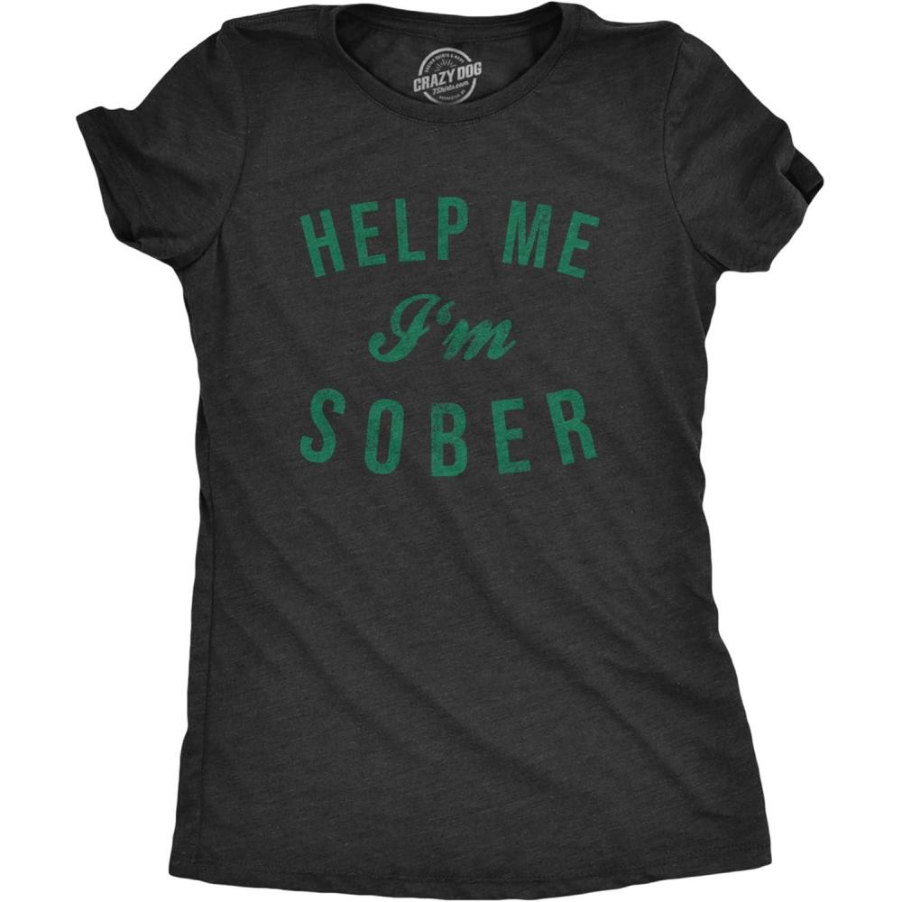 imageWomens Help Me Im Sober T Shirt Funny Sarcastic St Patricks Day Drinking PattyHeather Black