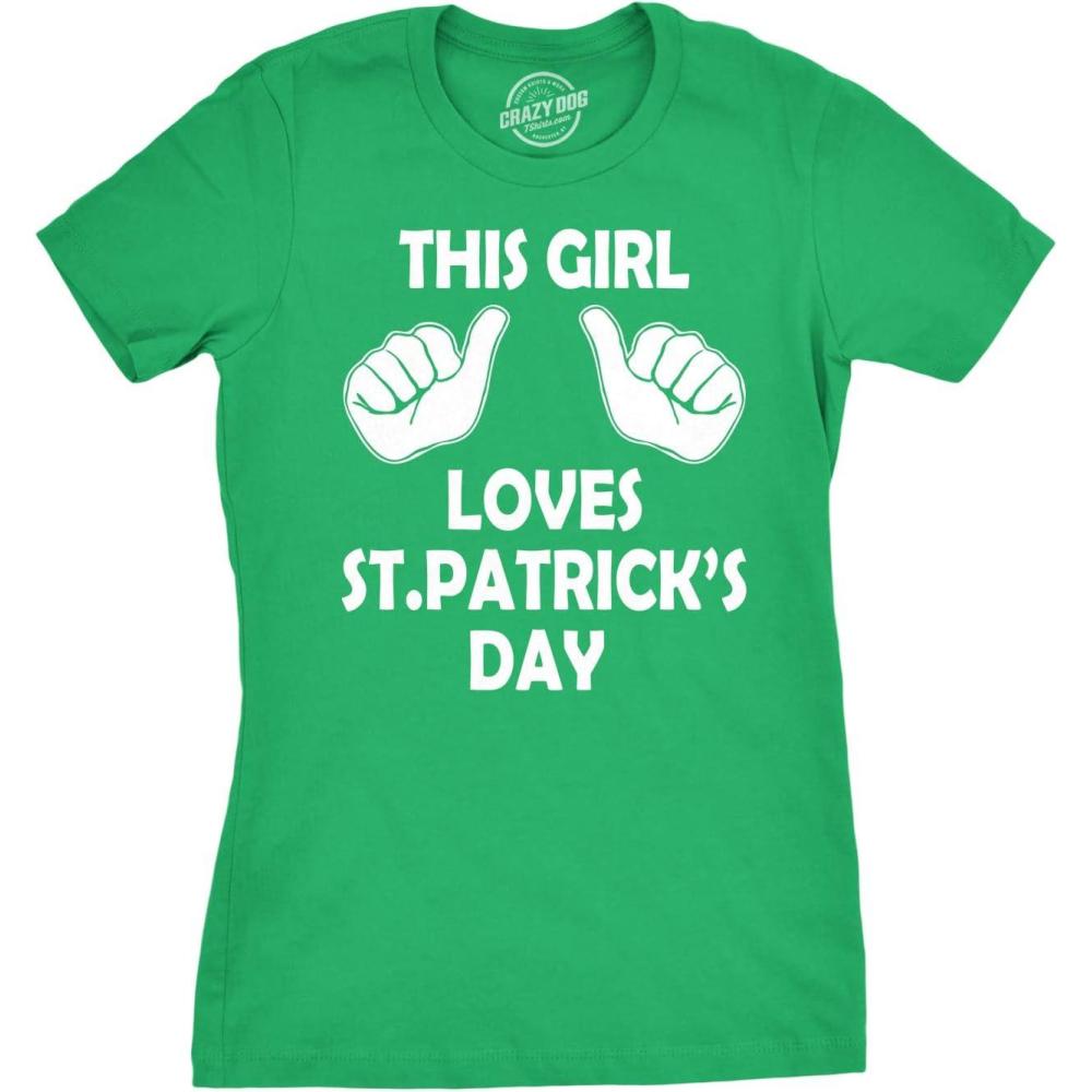 imageWomens This Girl Loves Saint Patricks Day T Shirt Cute St Pattys Tee for LadiesGreen