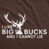 Crazy Dog Mens I Like Big Bucks and I Cannot Lie T Shirt Funny Hunting Tee(Brown)