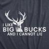 Crazy Dog Mens I Like Big Bucks and I Cannot Lie T Shirt Funny Hunting Tee(Navy)