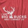 Crazy Dog Mens I Like Big Bucks and I Cannot Lie T Shirt Funny Hunting Tee(Red)