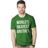 Crazy Dog Mens T Shirt Worlds Okayest Brother Sarcastic Humor Sibling Tee(Green)