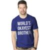 Crazy Dog Mens T Shirt Worlds Okayest Brother Sarcastic Humor Sibling Tee(Heather Royal)