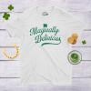 Magically Delicious St Patricks Day Shirt – Funny Irish Tee Mens Lucky Clover Novelty Graphic(White)
