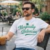 Magically Delicious St Patricks Day Shirt – Funny Irish Tee Mens Lucky Clover Novelty Graphic(White)