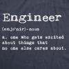 Mens Engineer Definition Tshirt Funny Sarcastic Science Tee(Heather Navy)