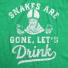 Mens Funny T Shirts Snakes are Gone Lets Drink St Patricks Day Drinking Tee(Heather Green – Snakes Are Gone)