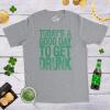 Mens Good Day to Get Drunk Funny Drinking Beer Saint Patricks Day St T Shirt(Light Heather Grey – Good Day)