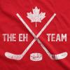 Mens The Eh Team Canadian Hockey Sticks Funny Canada Gift Cool Graphic Tee(Red)