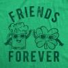 Womens Friends Forever Beer and Clover T Shirt Funny Saint Patrick’s Day Parade Graphic Novelty Tee for Ladies(Heather Green)