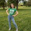 Womens Funny Shirts If You Can Read This Help Me Back Up St Patricks Day Tee for Ladies(Heather Green – Help Me Back Up)