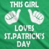 Womens This Girl Loves Saint Patricks Day T Shirt Cute St Pattys Tee for Ladies(Green)