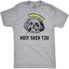 Holy Shih Tzu T Shirt Funny Dog Shitzu Shirts Hilarious Graphich Tees(Light Heather Grey)