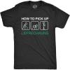 Mens How to Pick Up Leprechauns T Shirt Funny St Patricks Day Tee Cool Shenanigans(Heather Black)