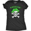 Womens Arrrish T Shirt Funny Saint Patricks Day Irish Pirate St Patty Humor Tee(Heather Black)