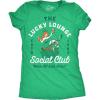 Womens Funny T Shirts The Lucky Lounge Social Club Sarcastic St Patricks Day Tee for Ladies