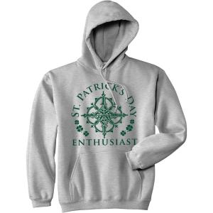 Crazy Dog T-Shirts St Patricks Day Enthusiast Hoodie Funny St Patricks Day Parade St Patty Celtic Graphic Sweatshirt(Light Heather Grey – Stpat)