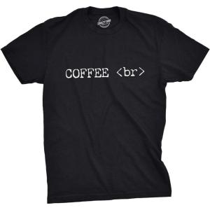 Mens Coffee Break T Shirt Funny Coding Developer Tee(Black)