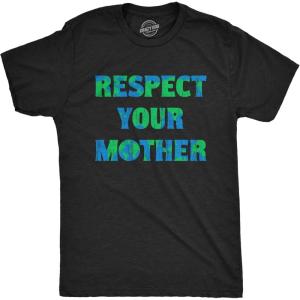 Mens Earth Day T Shirts Funny Green Environmental Graphic Novelty Recycling Tees for Guys(Heather Black – Respect)